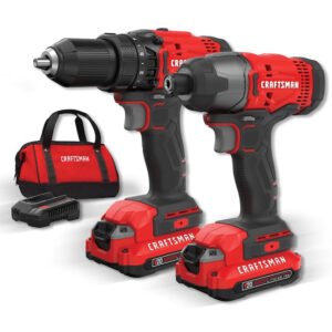 CRAFTSMAN V20 20-volt Max 2-Tool Power Tool Combo Kit with Soft Case (2-Batteries Included and Charger Included)
