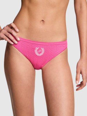 Seamless Bikini Panty (Knit | Carmine Rose w/ Laurel P Graphic)