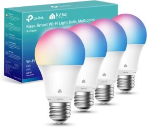 61Y-TtwpVIL._AC_SL1500_983d03b0-b3a6-4579-b87c-7e25d88cbc34 Kasa Smart Light Bulbs, 1000 Lumens High Brightness, 16M Color Changing, Dimmable Smart WiFi Light Bulb, Compatible with Alexa and Google Home, A19, 2.4GHz Wi-Fi only, No Hub Required, KL135(4-Pack)