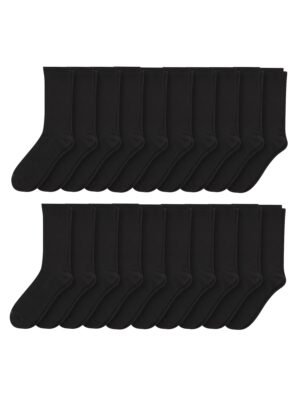 Hanes Men's Moisture-Wicking Crew Socks, 20-Pairs, Sizes 6-12