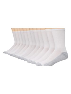 Hanes Men's Crew Socks 12 Pack + 2 Bonus Pack
