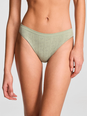 Seamless Bikini Panty (Heart Pointelle | Green Garden)