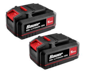 BAUER 20V 5 Ah High-Capacity Lithium-Ion Battery Bundle, 2-Pack