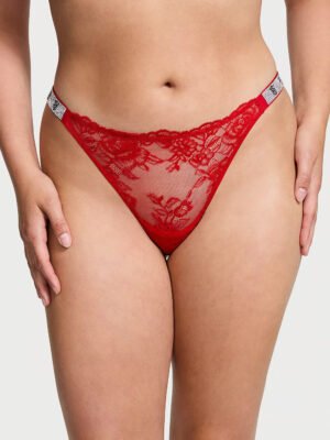 Victoria's Secret Women's Very Sexy Shine Strap Rose Lace  Tong Panty for Women.