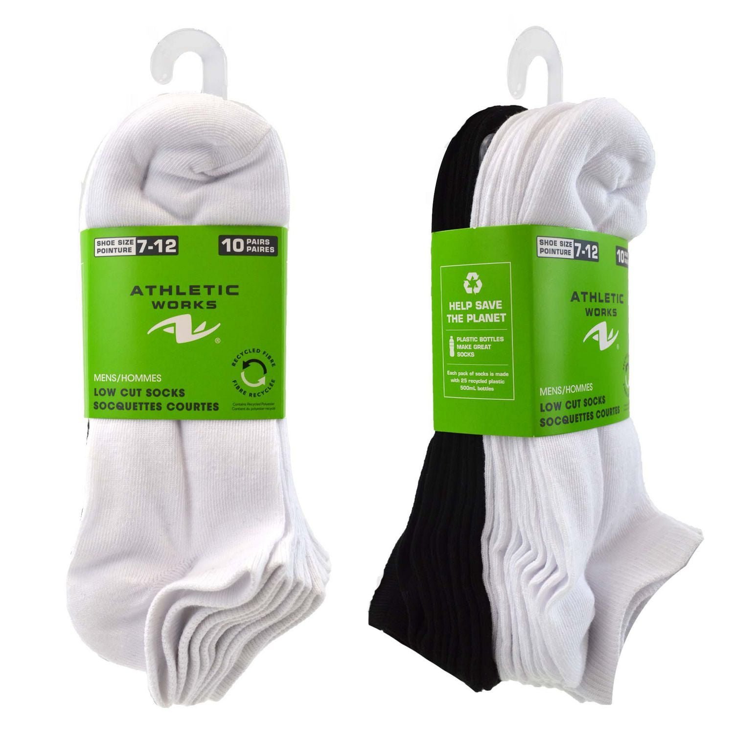 Athletic Men's Crew Socks 20-Pack, Sizes 7-11
