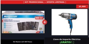 Compra el kit de 400 piezas y recibe llave de Impacto GRATIS"